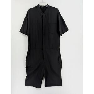 Incerun Mens Romper‎ Medium Black Band Collar Jumpsuit Party Festival